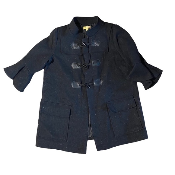 PRINCESS BY VERA WANG Girls Black Sparkle Toggle Peacoat Size XL Holidays Formal - Picture 1 of 12